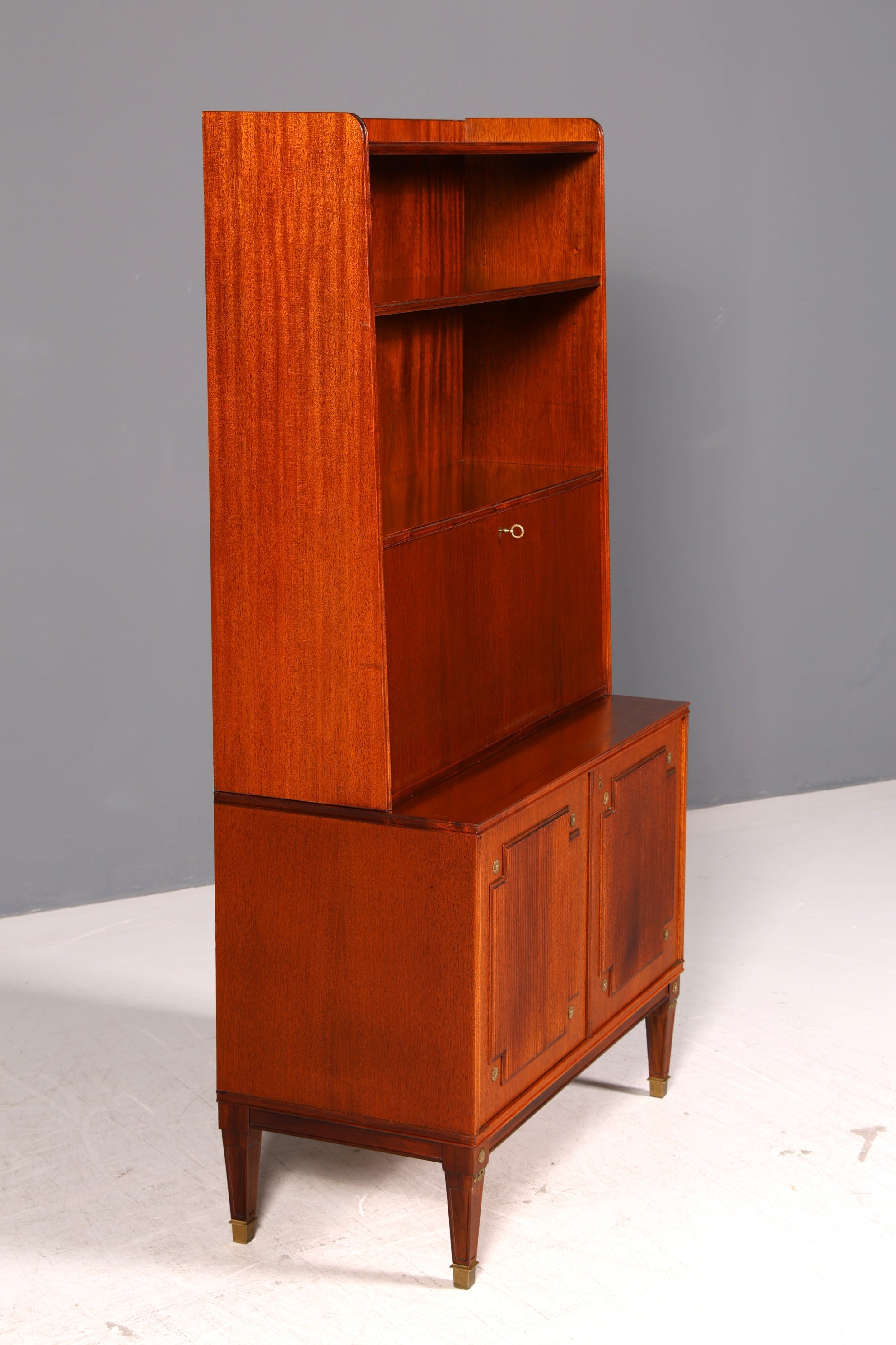 Wunderschöner Sekretär im Gustavianischen Stil Regal Bücherregal Schrank Highboard Vintage Echt Holz Antik
