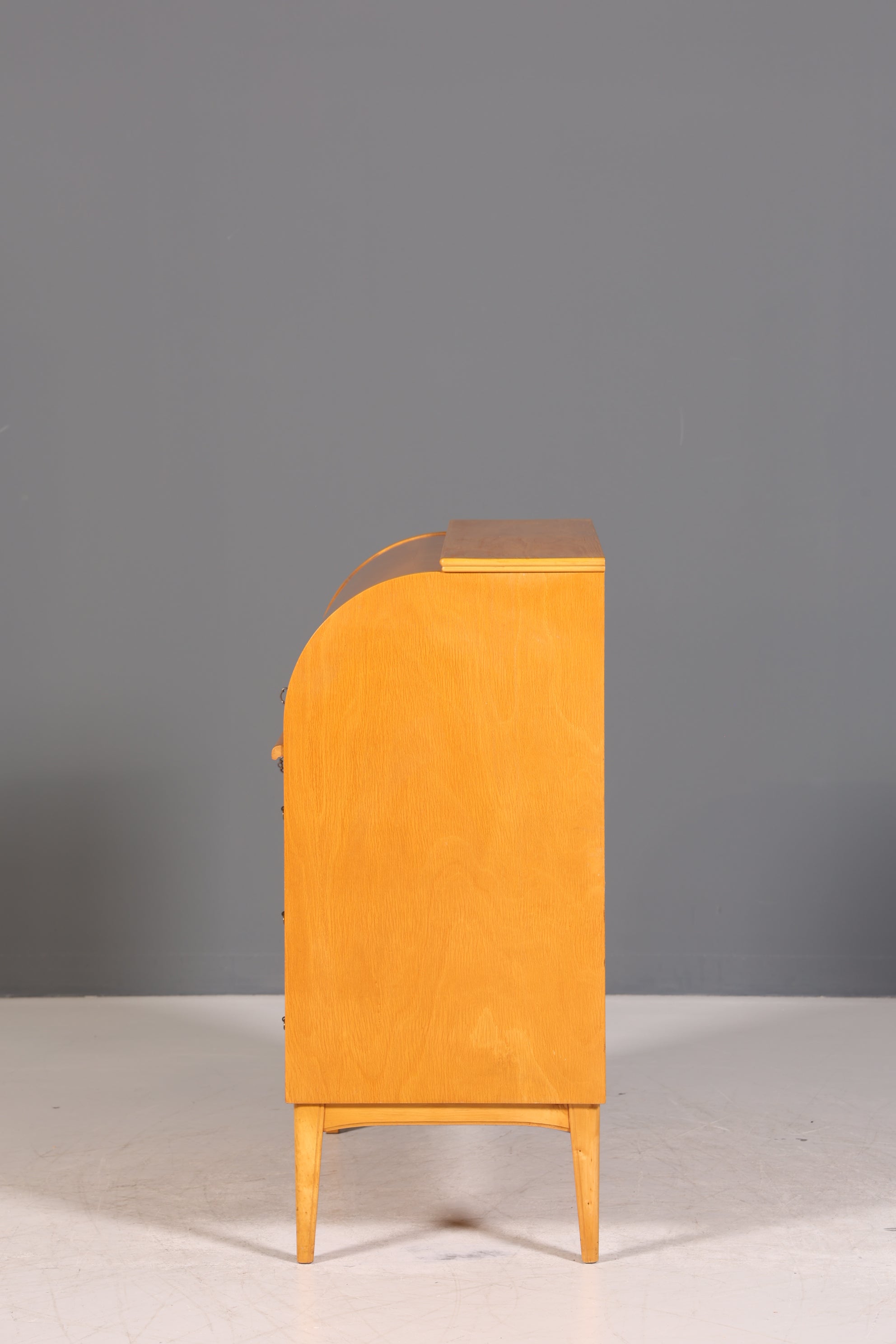 Stilvoller Mid Century Rollladen Sekretär echt Holz Büro Schrank Vintage Schreibkommode