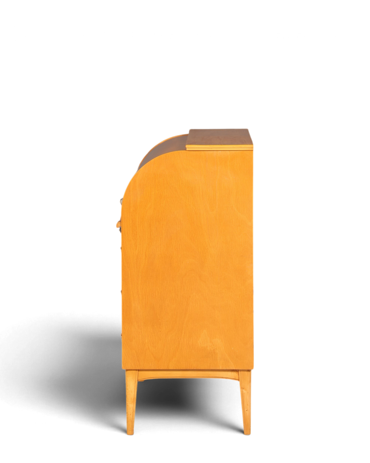 Stilvoller Mid Century Rollladen Sekretär echt Holz Büro Schrank Vintage Schreibkommode