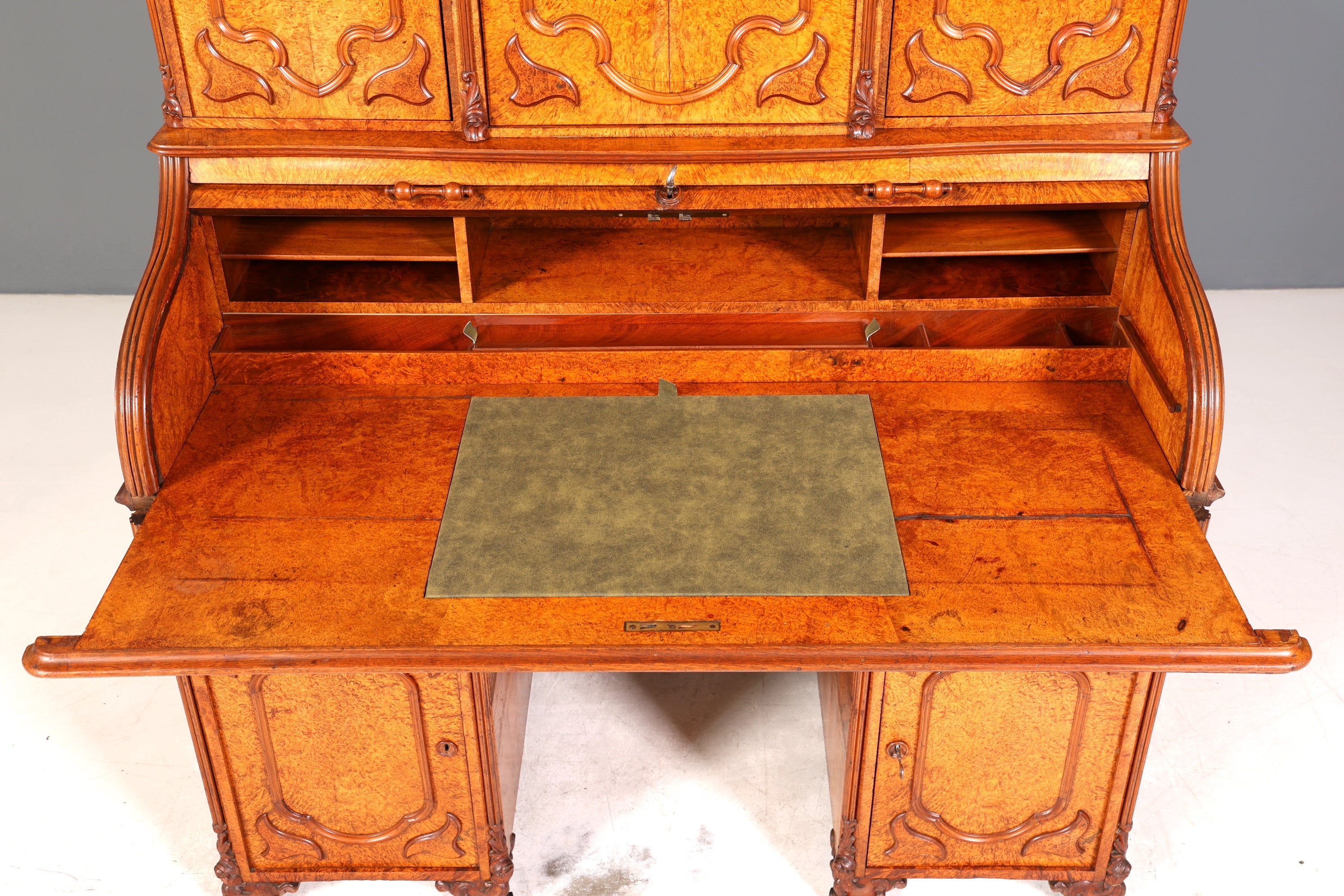 Beeindruckender Louis Philippe Sekretär Antik Rollladen Sekretär Schreibtisch Nussbaum Aufsatzsekretär