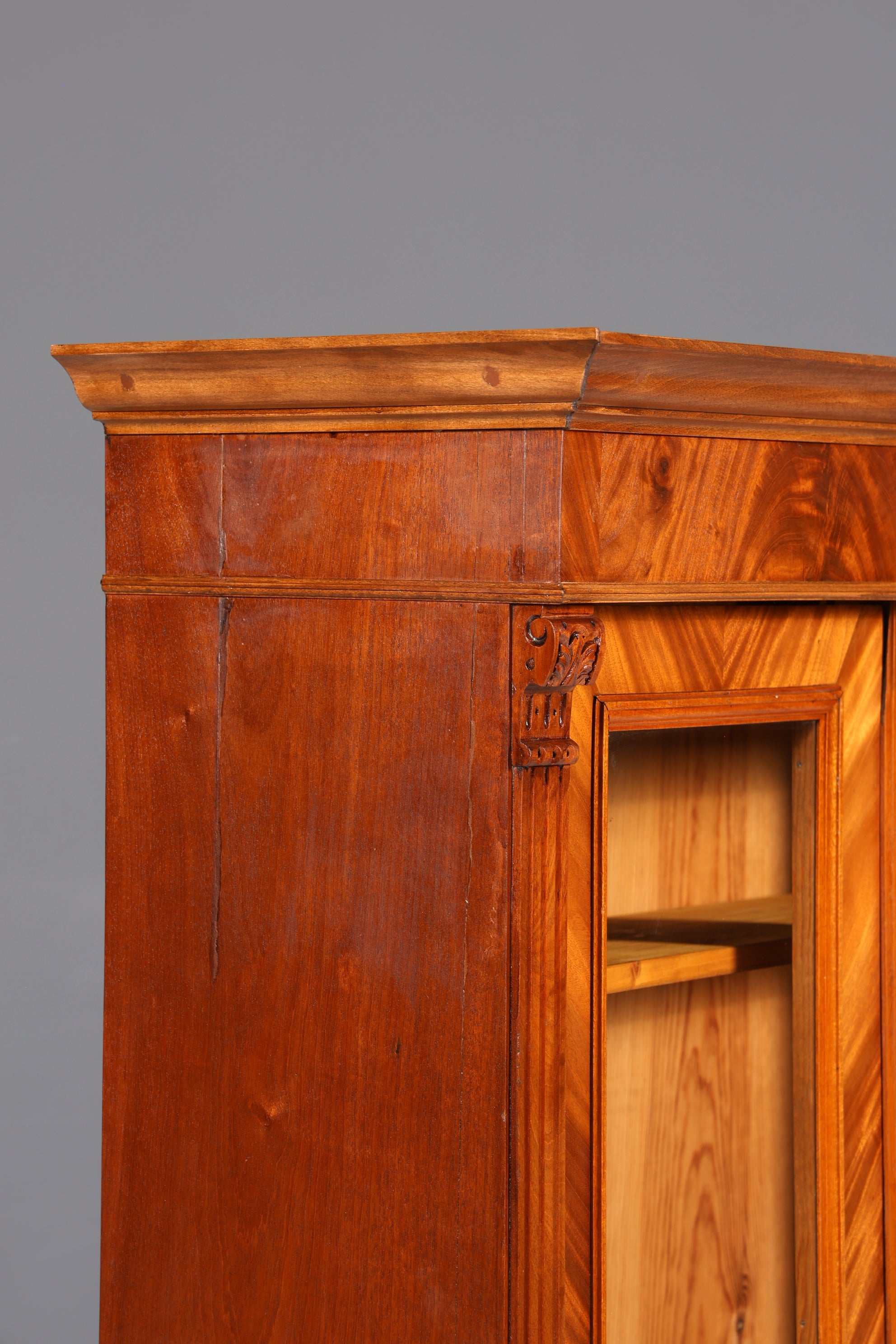 F860 Finish cm Edler Gründerzeit Vitrine um 1880 Schrank Antik Jugendstil Nussbaum Bücherregal