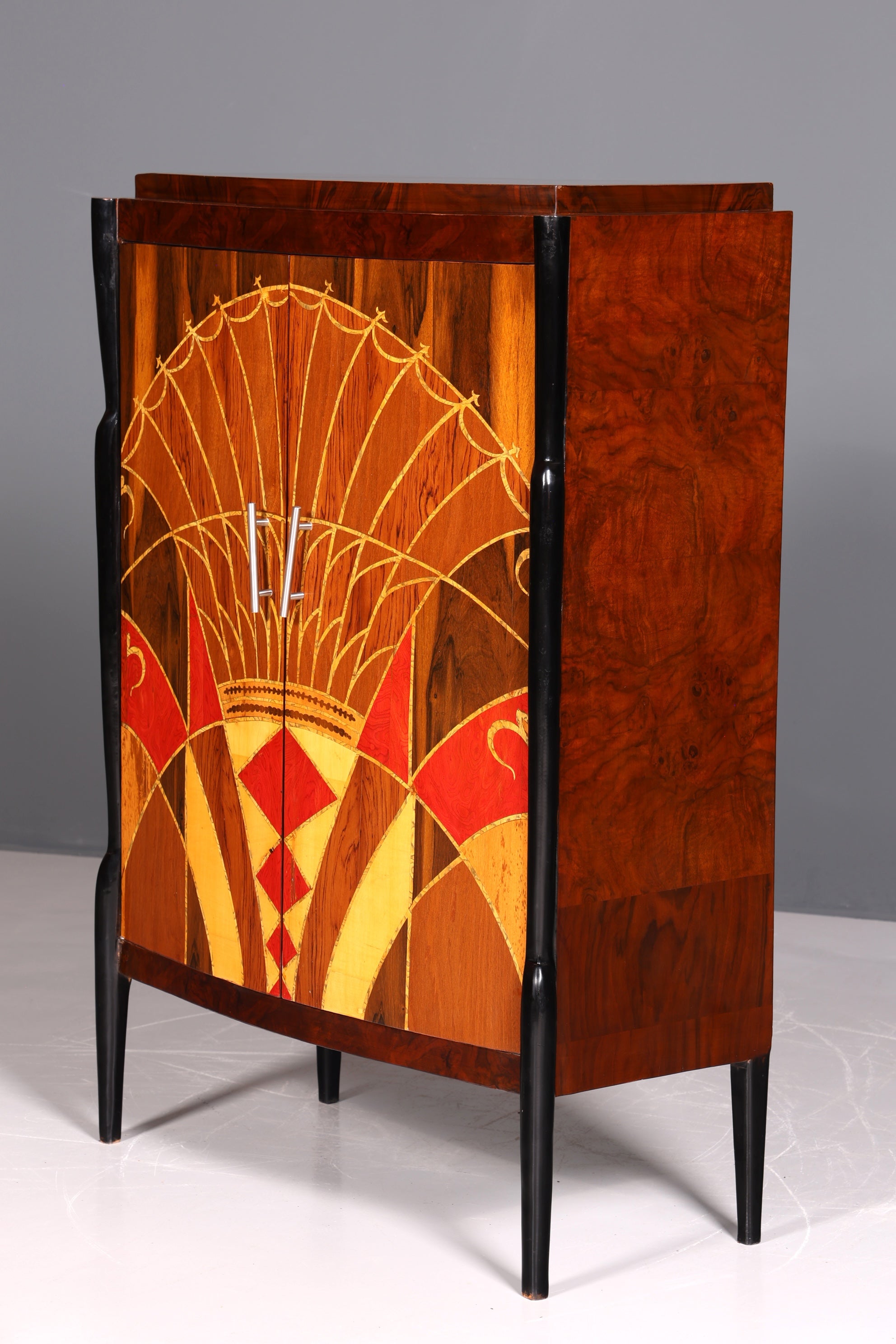 Wunderschönes Art Deco Stil Highboard Schrank Kommode Vertiko Sun Cabinet