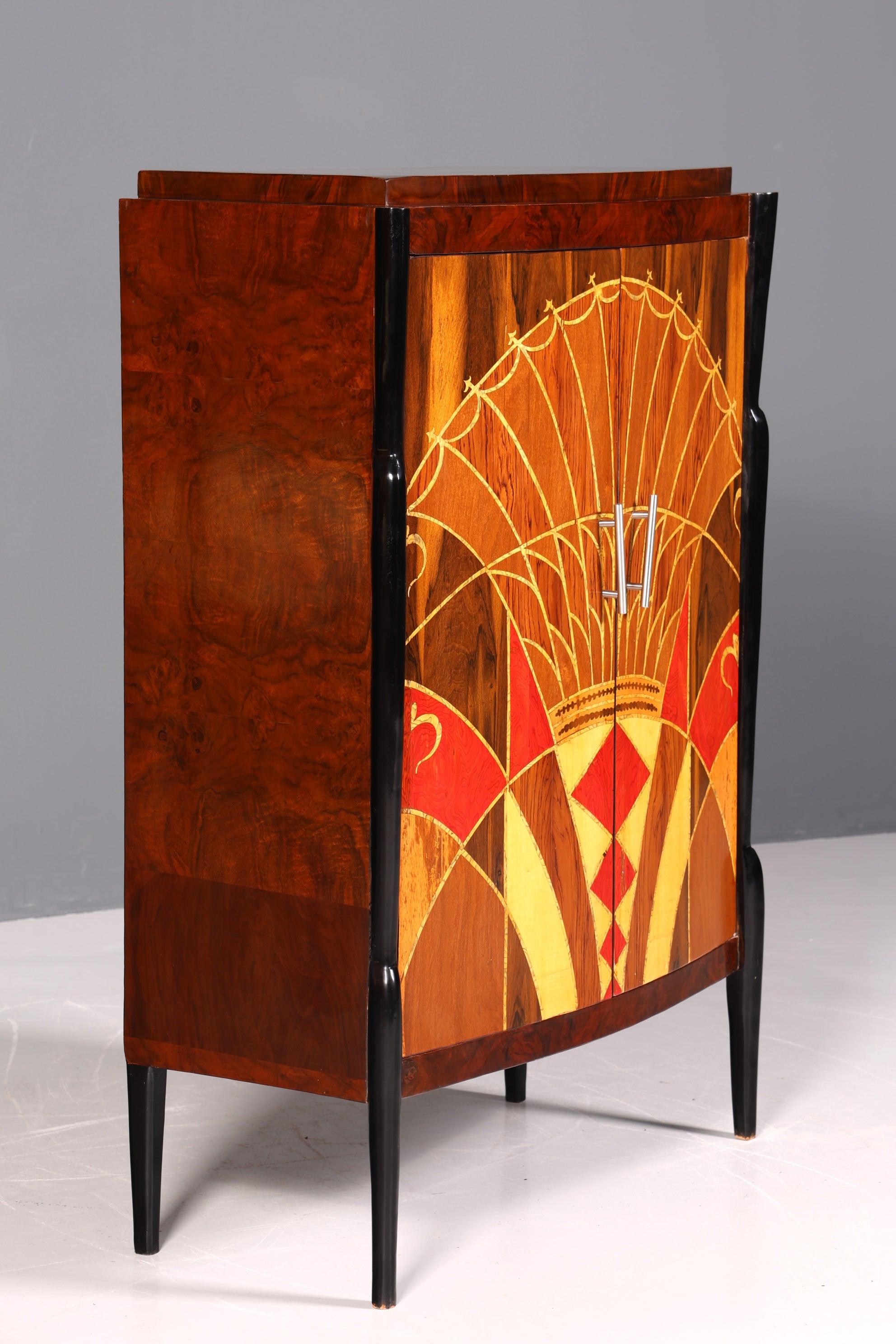 Wunderschönes Art Deco Stil Highboard Schrank Kommode Vertiko Sun Cabinet