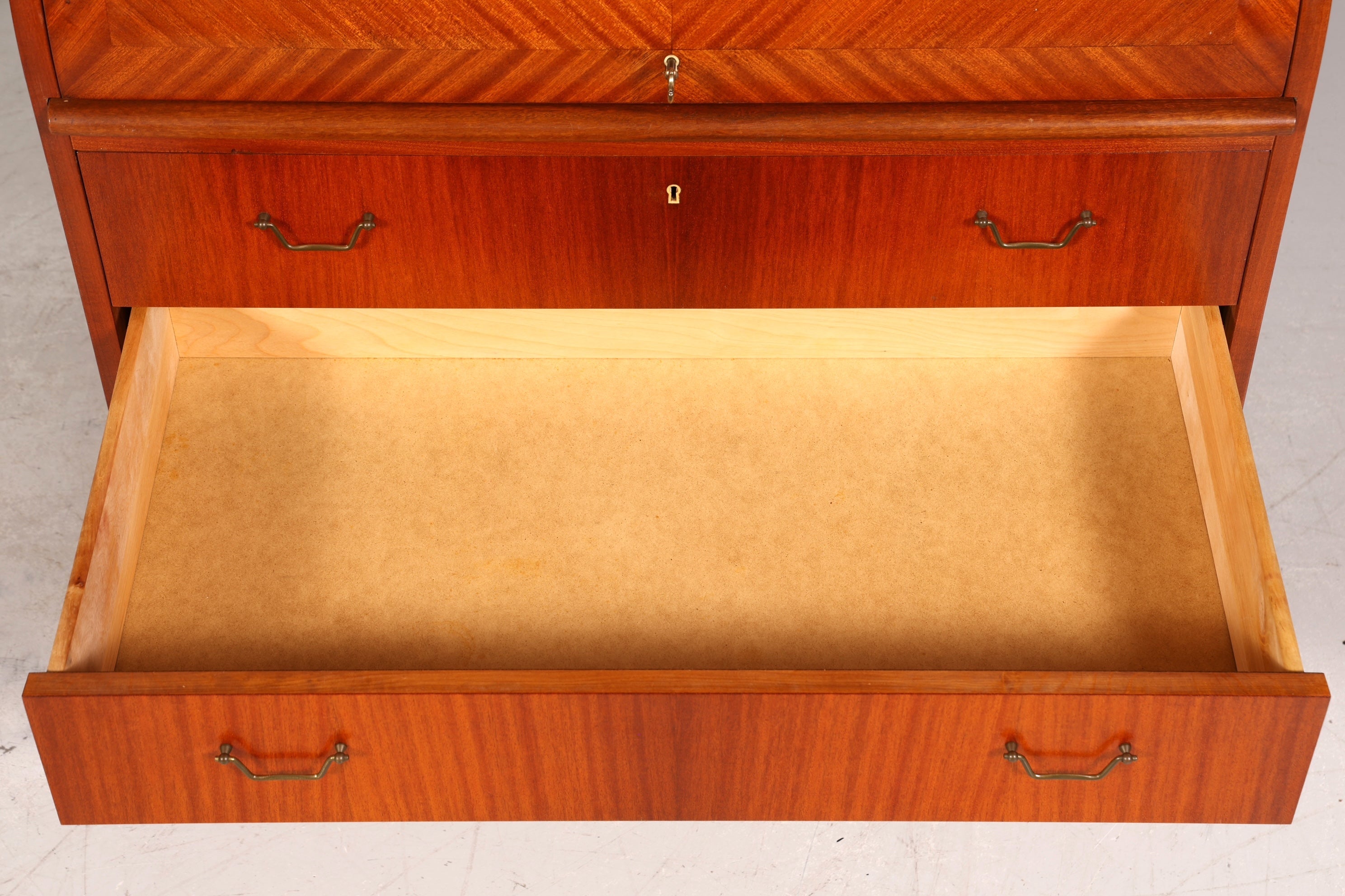 Wunderschöner Mid Century Rollladen Sekretär echt Holz Büro Schrank Vintage Schreibkommode