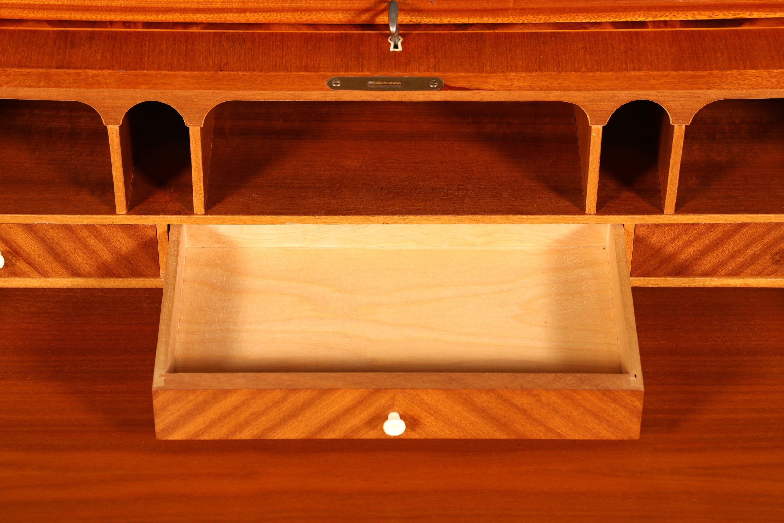 F880 Finish cm Wunderschöner Mid Century Rollladen Sekretär Danish Design Teak Holz Schreibkommode 60er Jahre