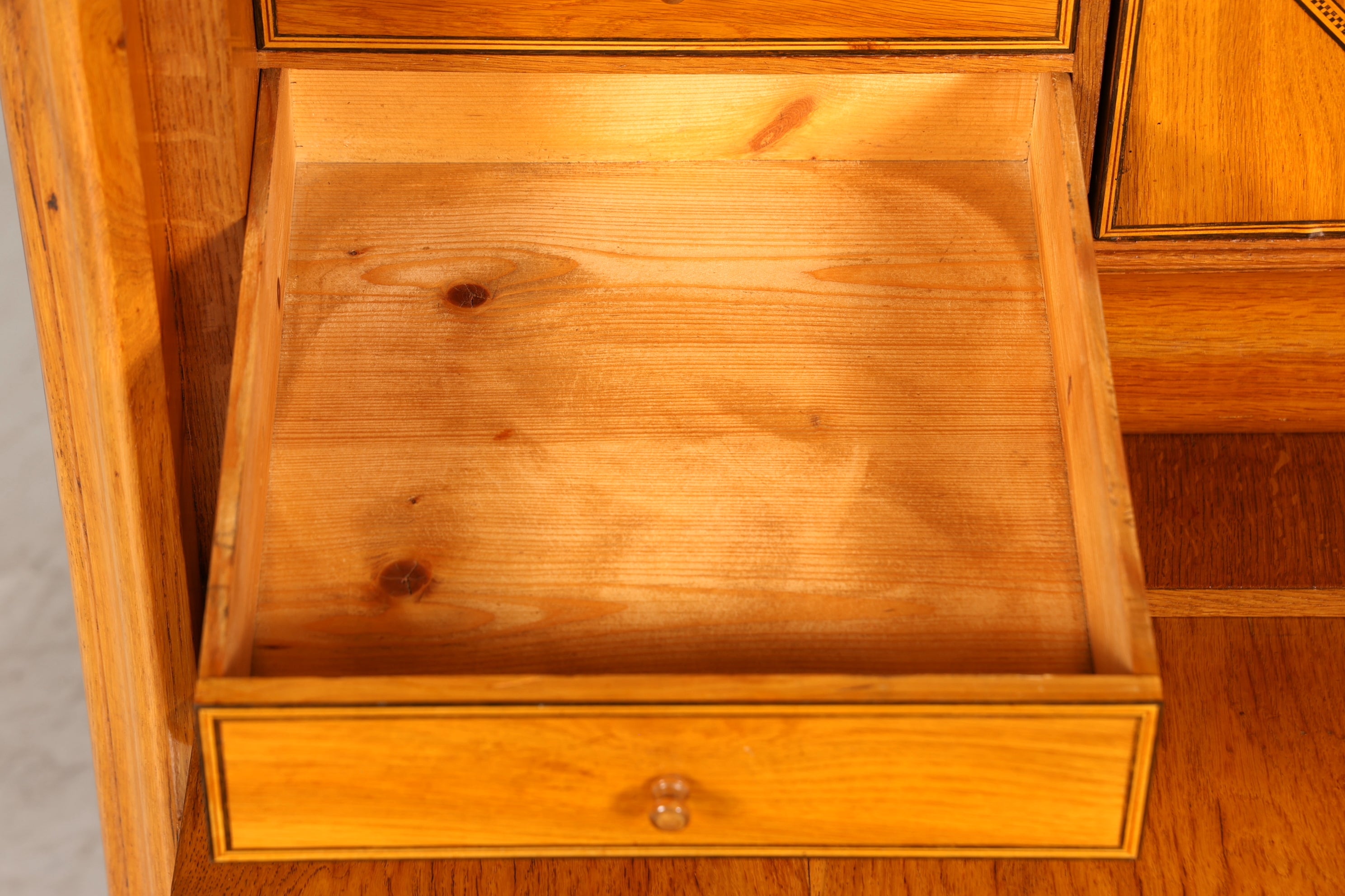 E893 Finish Stilvoller Biedermeier Sekretär Louis Philippe Vertiko Antik Kommode Schreibkommode Office Desk