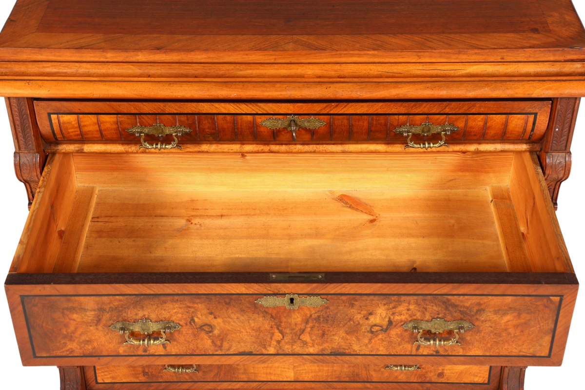 Wunderschöne Gründerzeit Kommode Louis Philippe Nussbaum Schubladen Kommode Sideboard um 1880