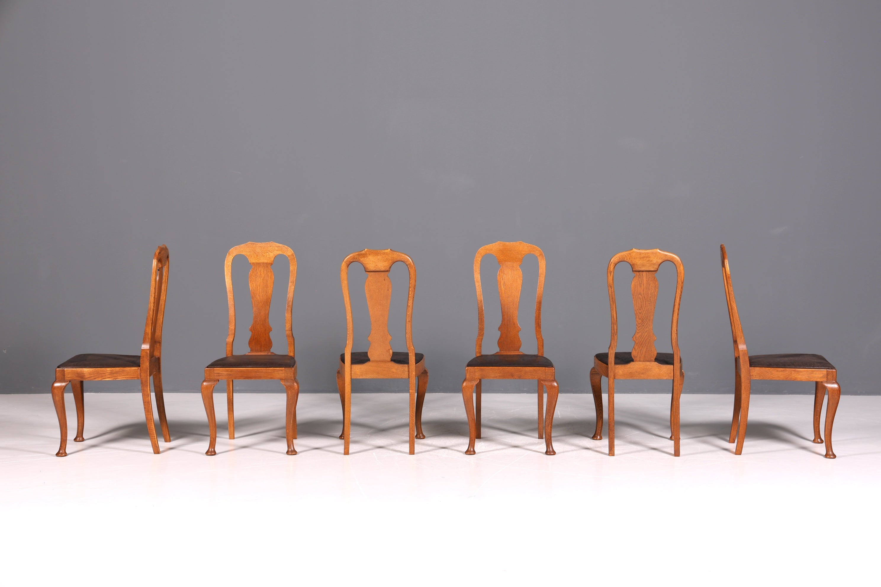 6x Wunderschöne Jugendstil Stühle um 1910 Antik Stuhl Set Chippendale Küchenstühle Esszimmer Stühle