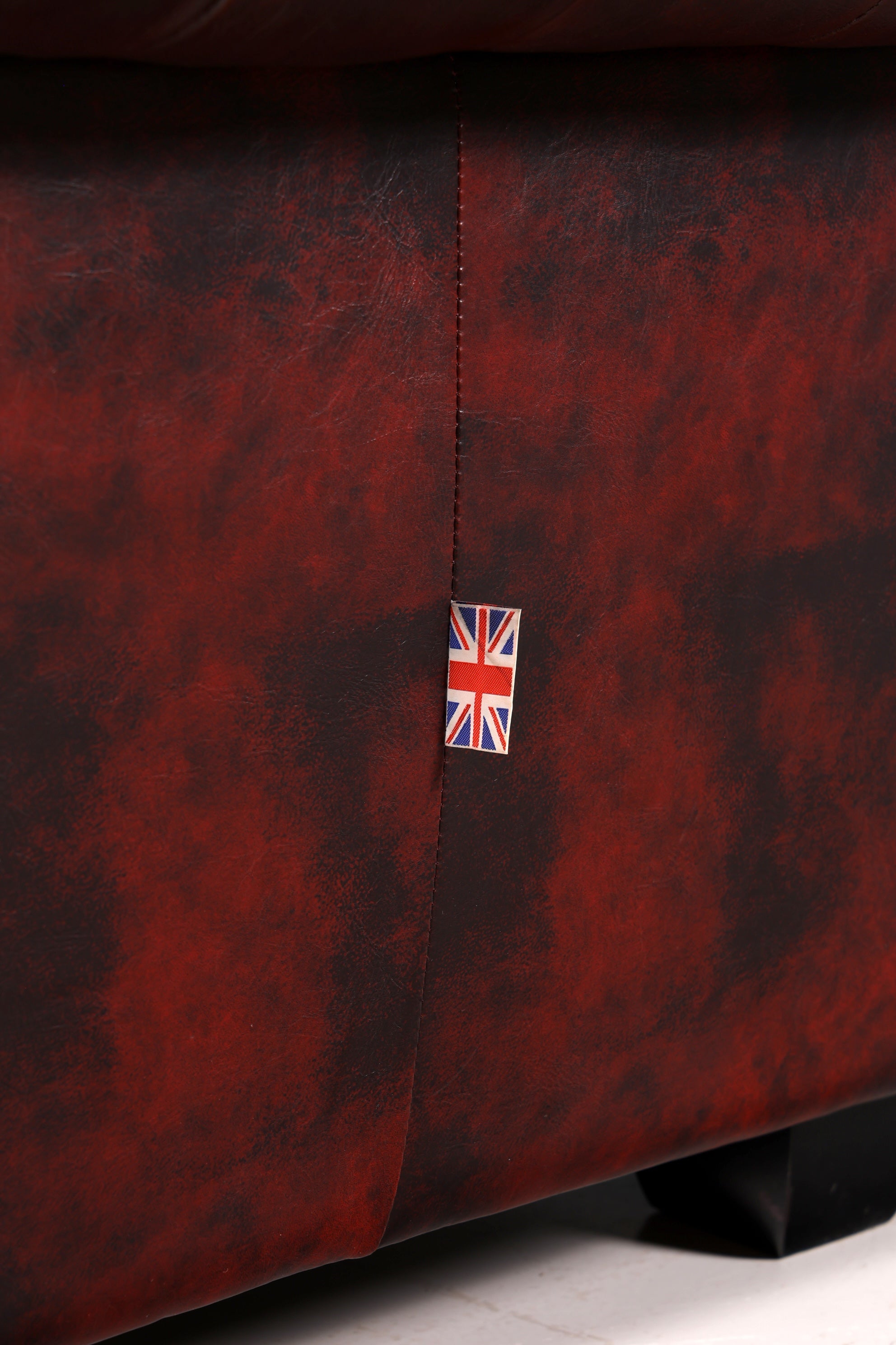 F956 Finish cm Wunderschönes Original Chesterfield Sofa 3- Sitzer echt Leder Oxblood Couch Englisch