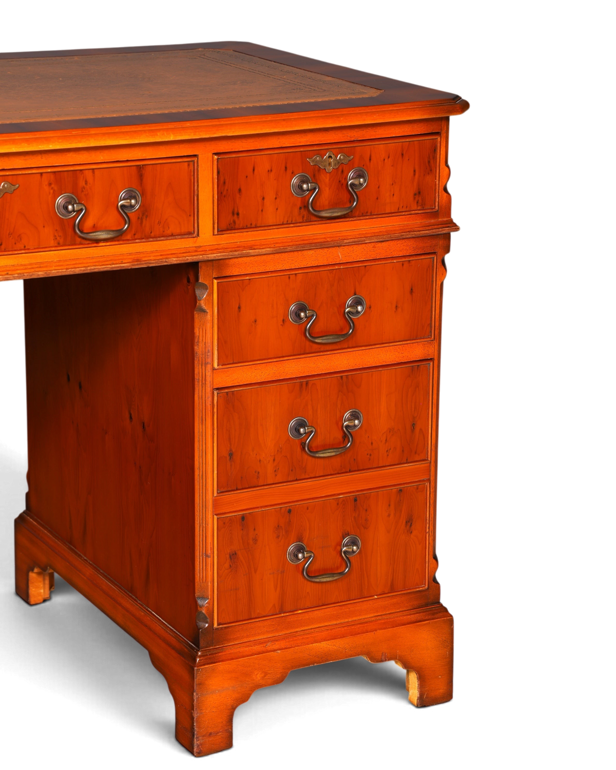 G616 Finish cm Wunderschöner Englischer Schreibtisch Englisch Eibe Desk Leder Auflage Antik Stil Bürotisch Office Desk (Kopie)
