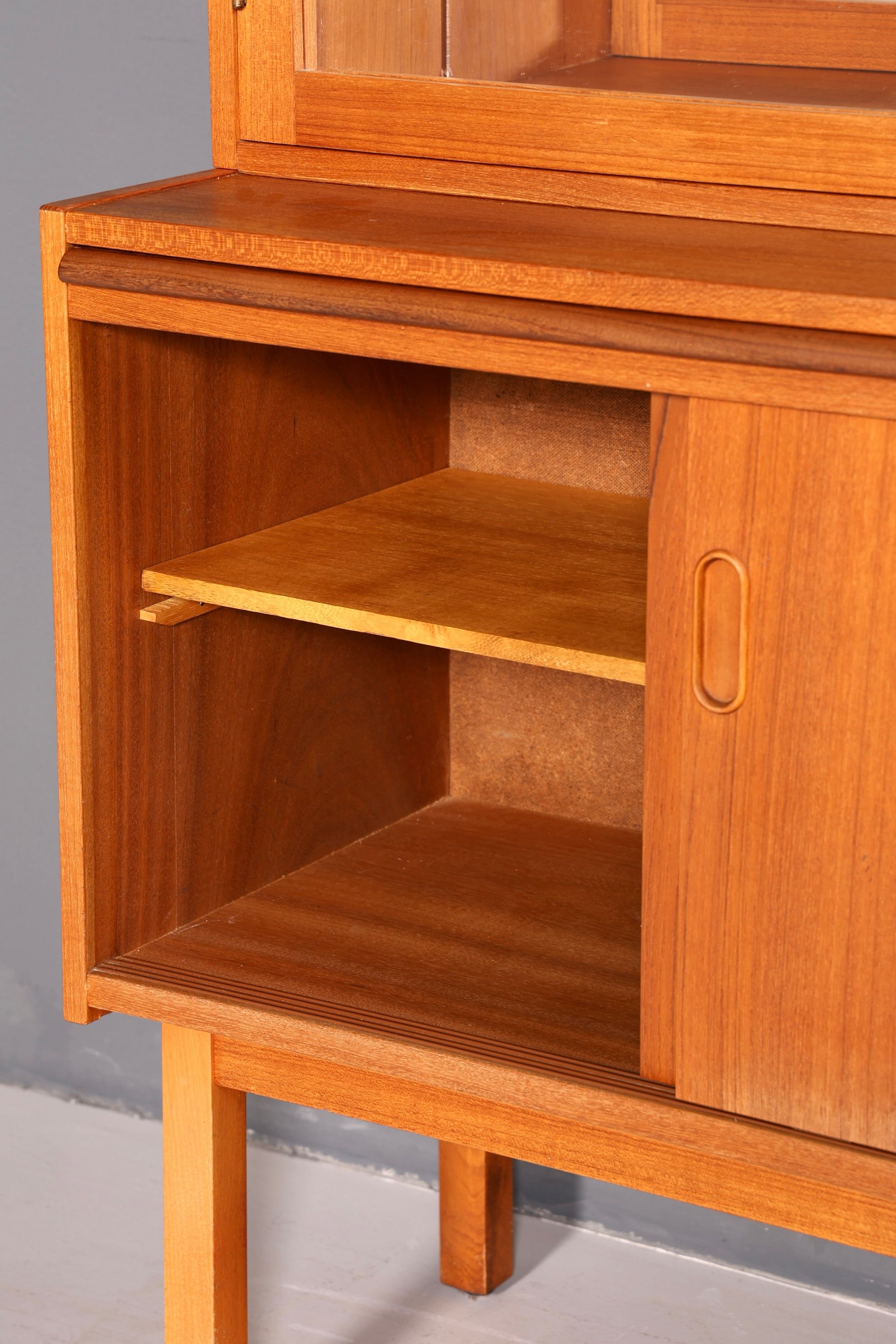 Edles Mid Century Regal Danish Design Sideboard Bücherregal Teak Holz Vitrine Sekretär Schrank Highboard Vintage 60er