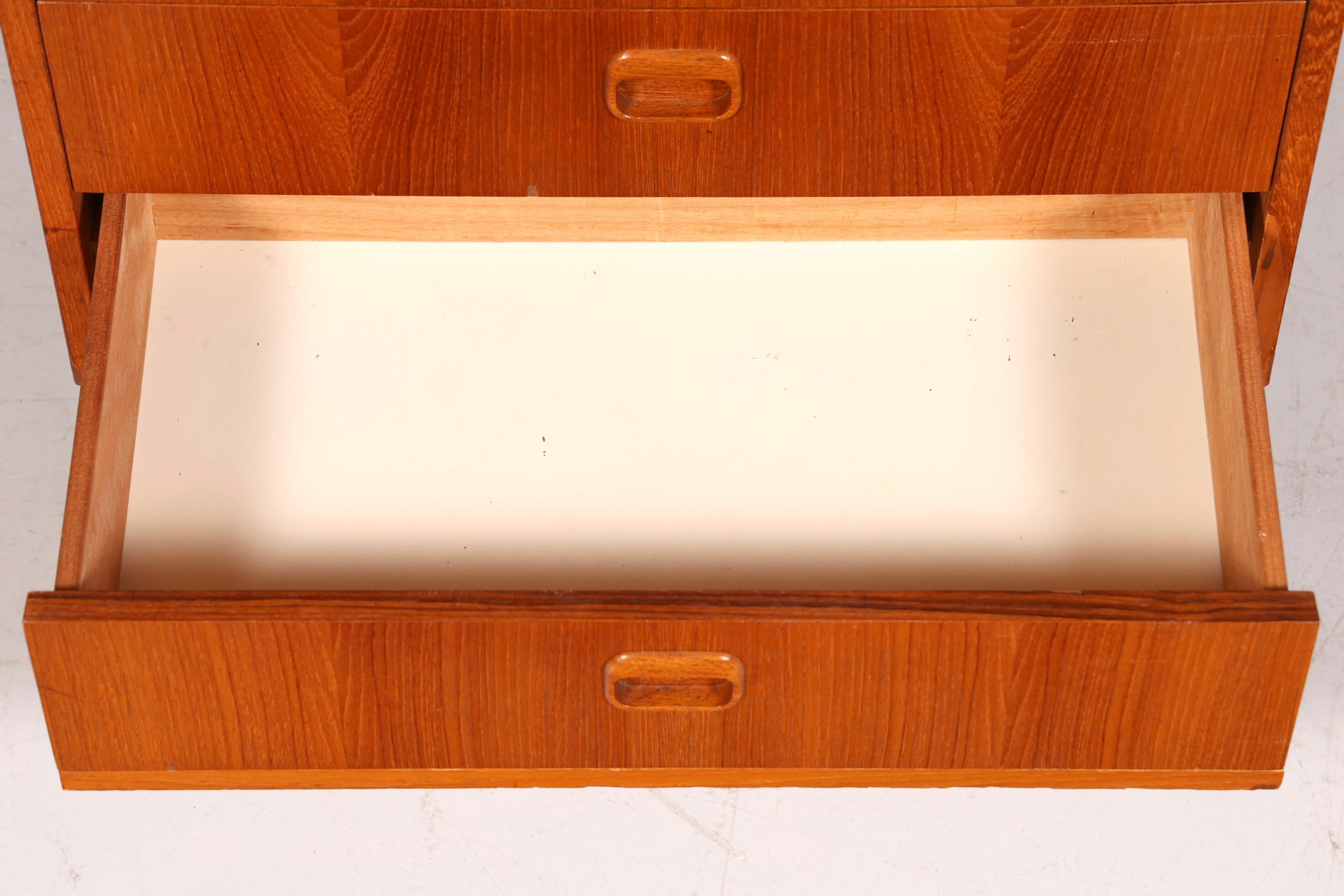 Beautiful mid-century teak wood vertiko chest of drawers, 1960s style.