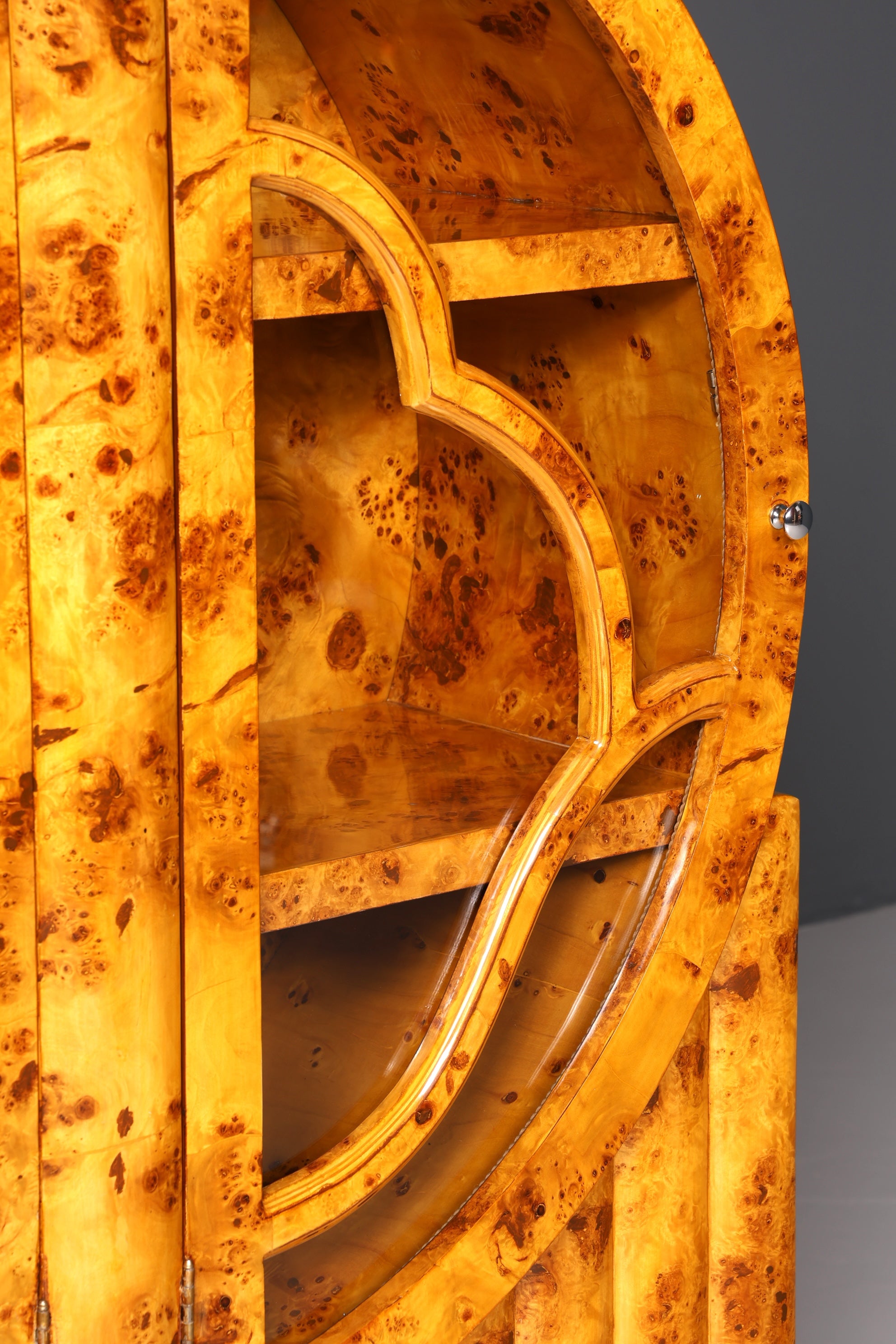 Impressive Art Deco design display cabinet, bookshelf, cult shelf, bookcase, book storage shelf, glass cabinet