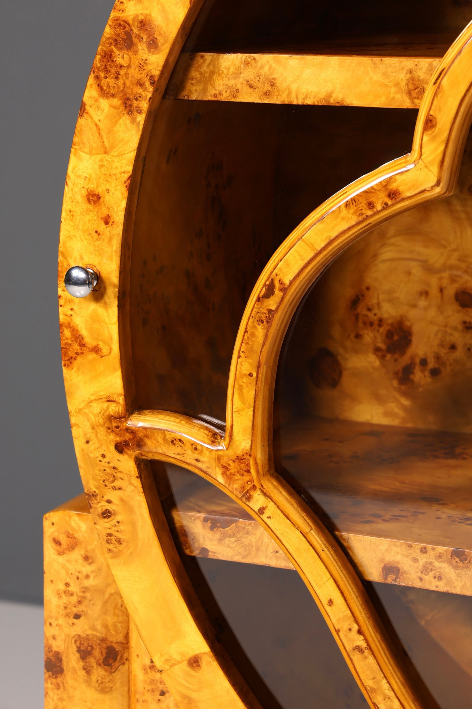 Impressive Art Deco design display cabinet, bookshelf, cult shelf, bookcase, book storage shelf, glass cabinet