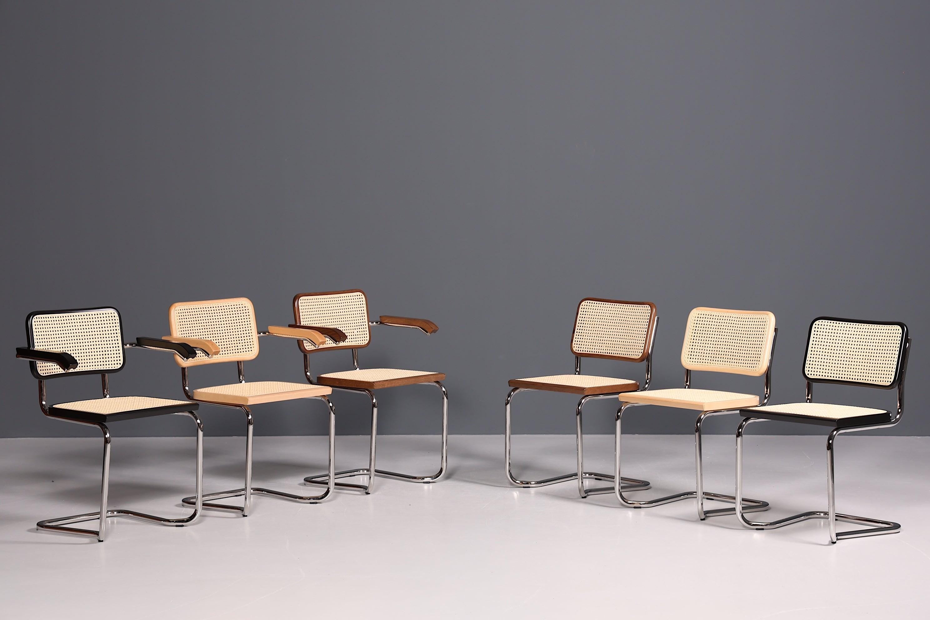 Korbgeflecht Freischwinger Armlehnstuhl "Milano" Made in Italy Beige Wippstuhl Sekretär Stuhl Esszimmer Stuhl