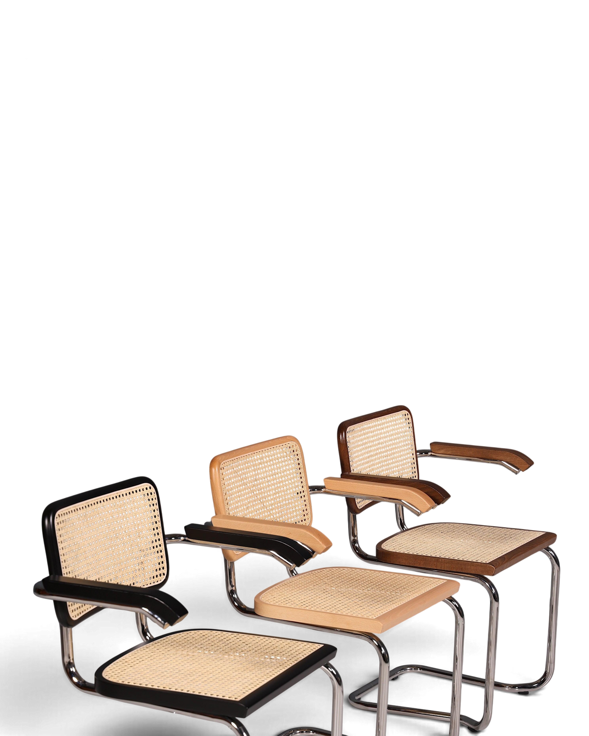 Korbgeflecht Freischwinger Stuhl "Milano" Made in Italy Braun Küchenstuhl Wippstuhl Wiener Geflecht