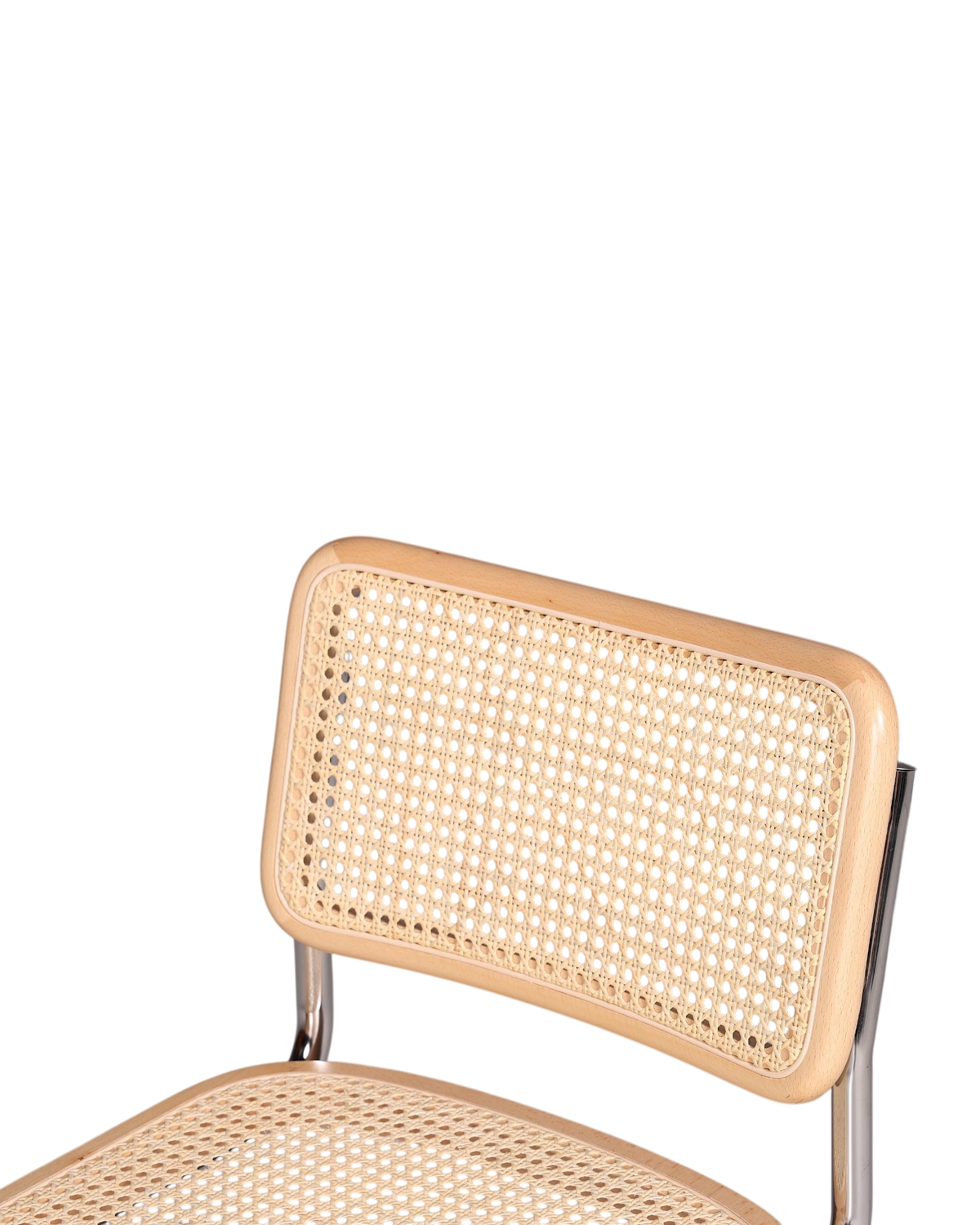 Korbgeflecht Freischwinger Stuhl "Milano" Made in Italy Beige Wippstuhl Küchenstuhl Esszimmer Stuhl