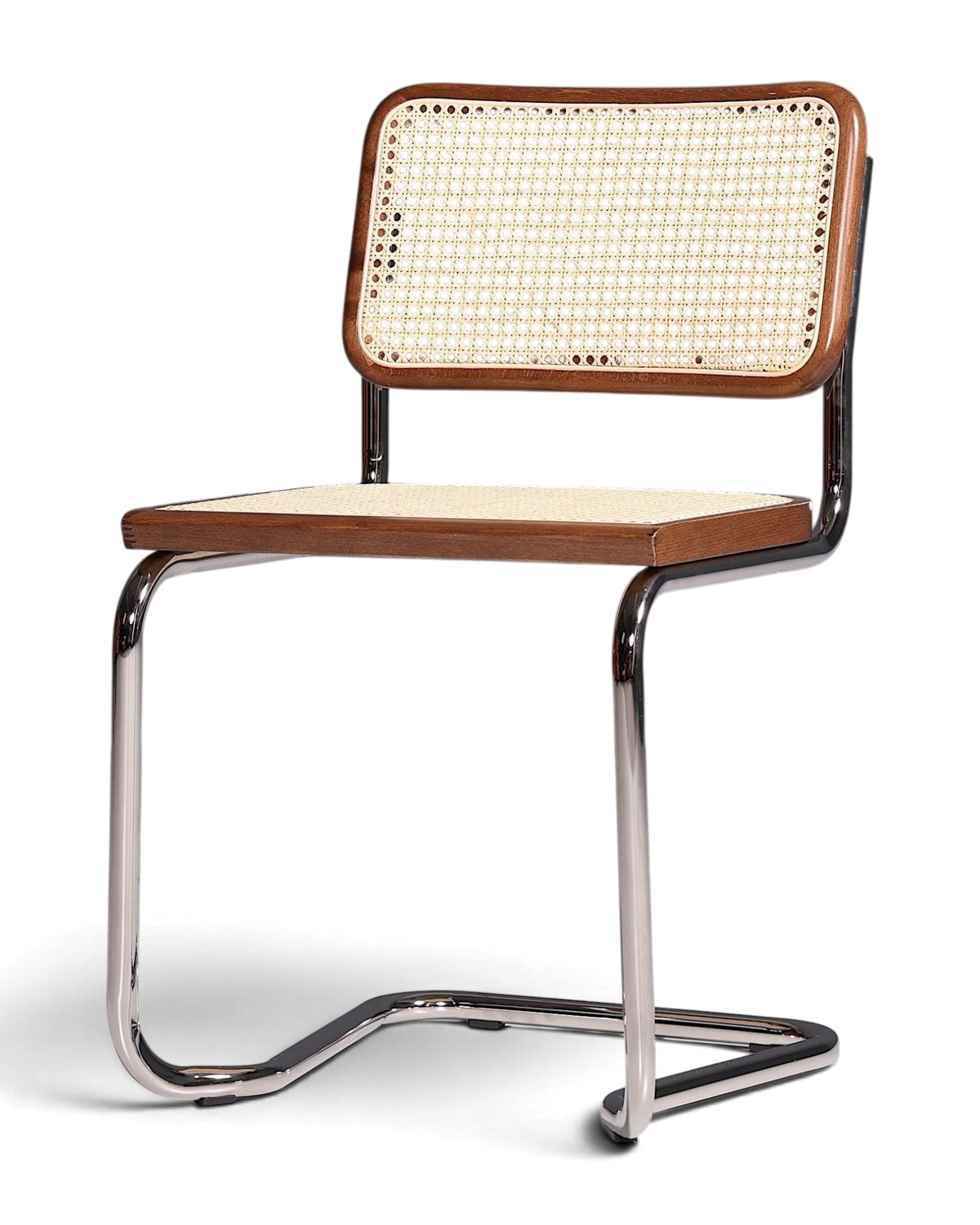 Korbgeflecht Freischwinger Stuhl "Milano" Made in Italy Braun Küchenstuhl Wippstuhl Wiener Geflecht