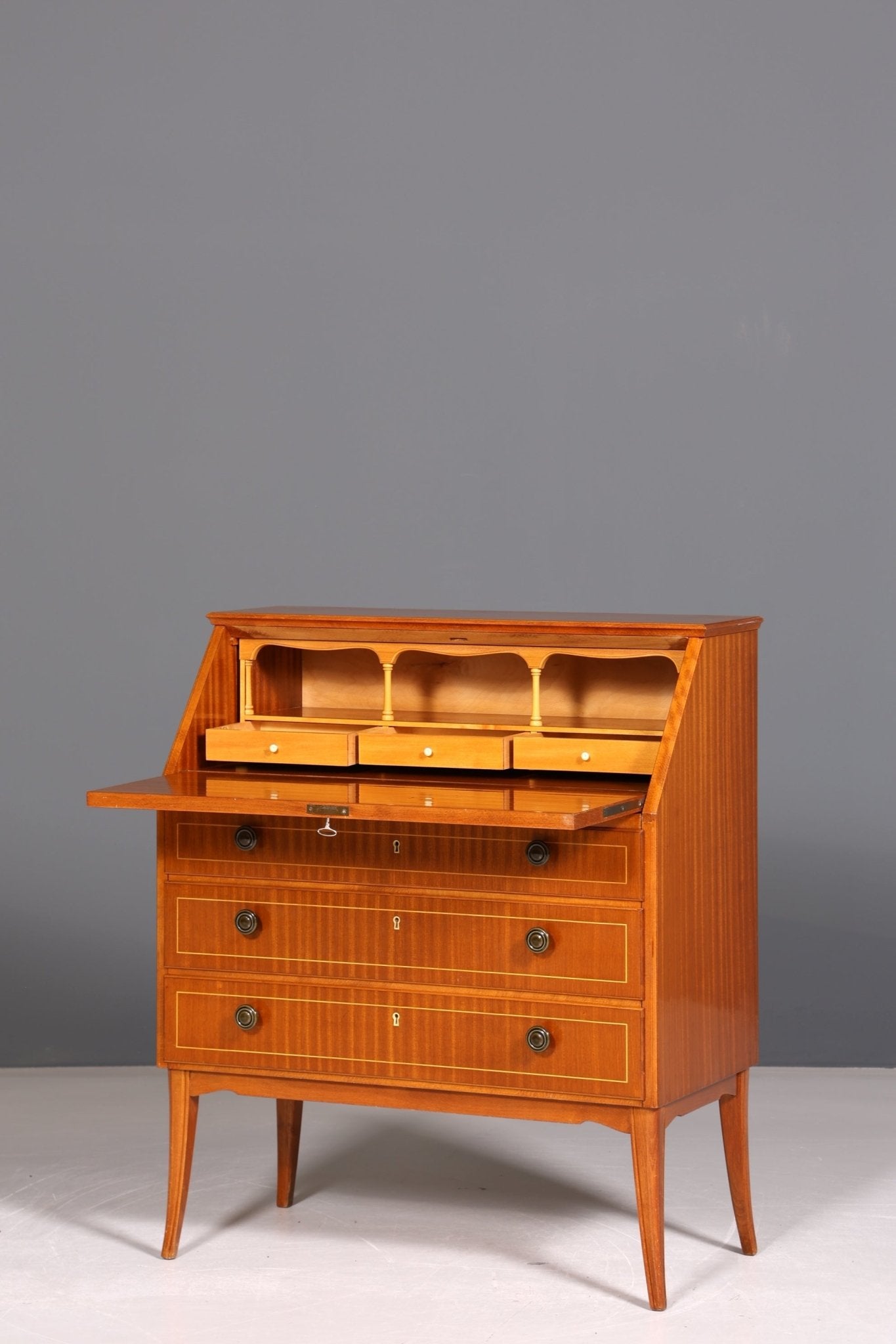 Mid Century Sekretär Vintage Büro Schrank Retro Kommode Office Secretary 60s