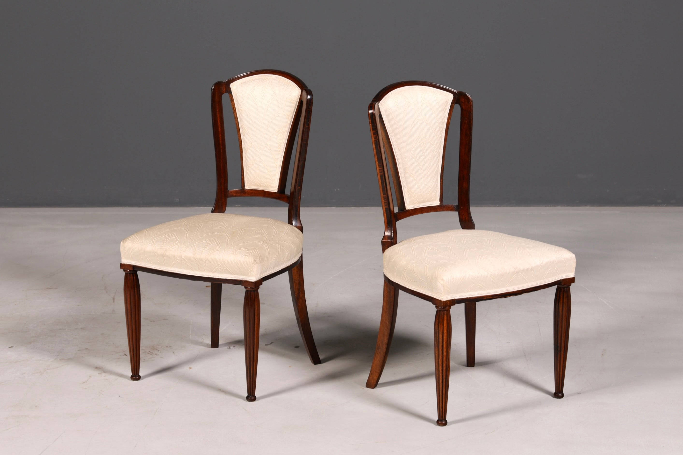 Elegante art-decostoel vintage eetkamerstoel secretairestoel gestoffeerde stoel armstoel keukenstoel 1 van 2