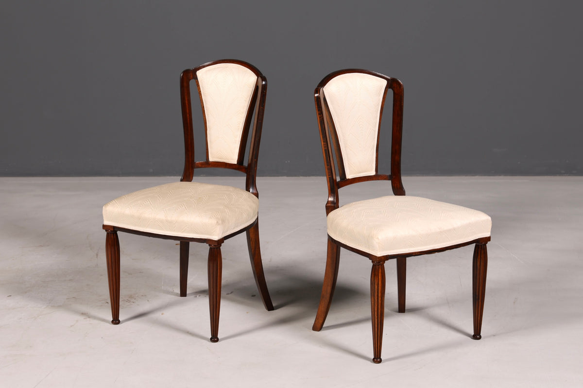 Elegante art-decostoel vintage eetkamerstoel secretairestoel gestoffeerde stoel armstoel keukenstoel 2 van 2