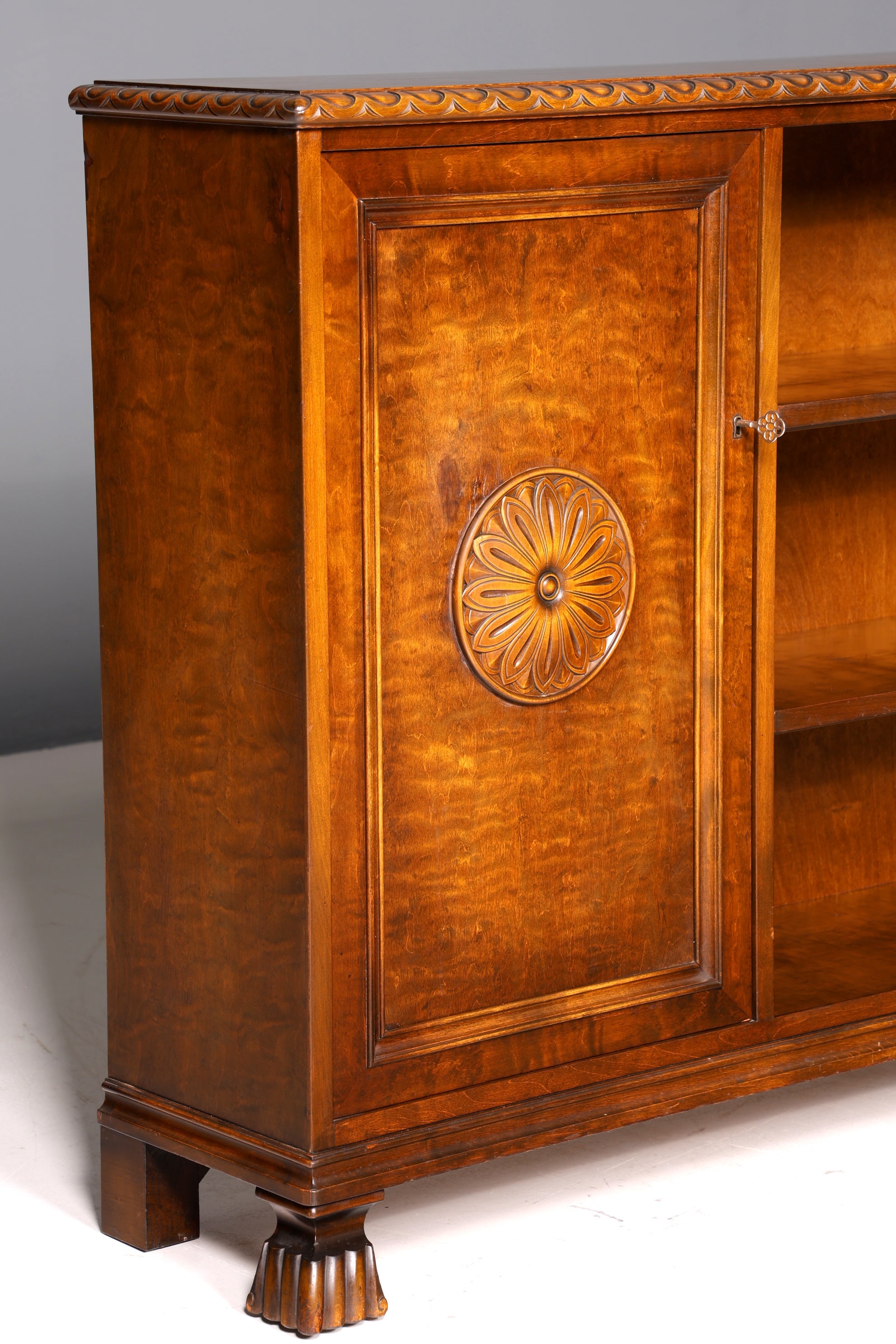 Dreamlike Neo-Renaissance bookcase, antique Gründerzeit shelf, cabinet, sideboard, gentleman&