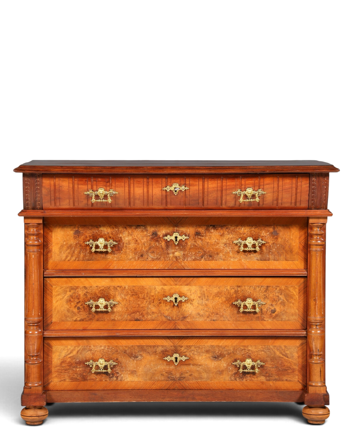 Wunderschöne Gründerzeit Kommode Louis Philippe Nussbaum Schubladen Kommode Sideboard um 1880