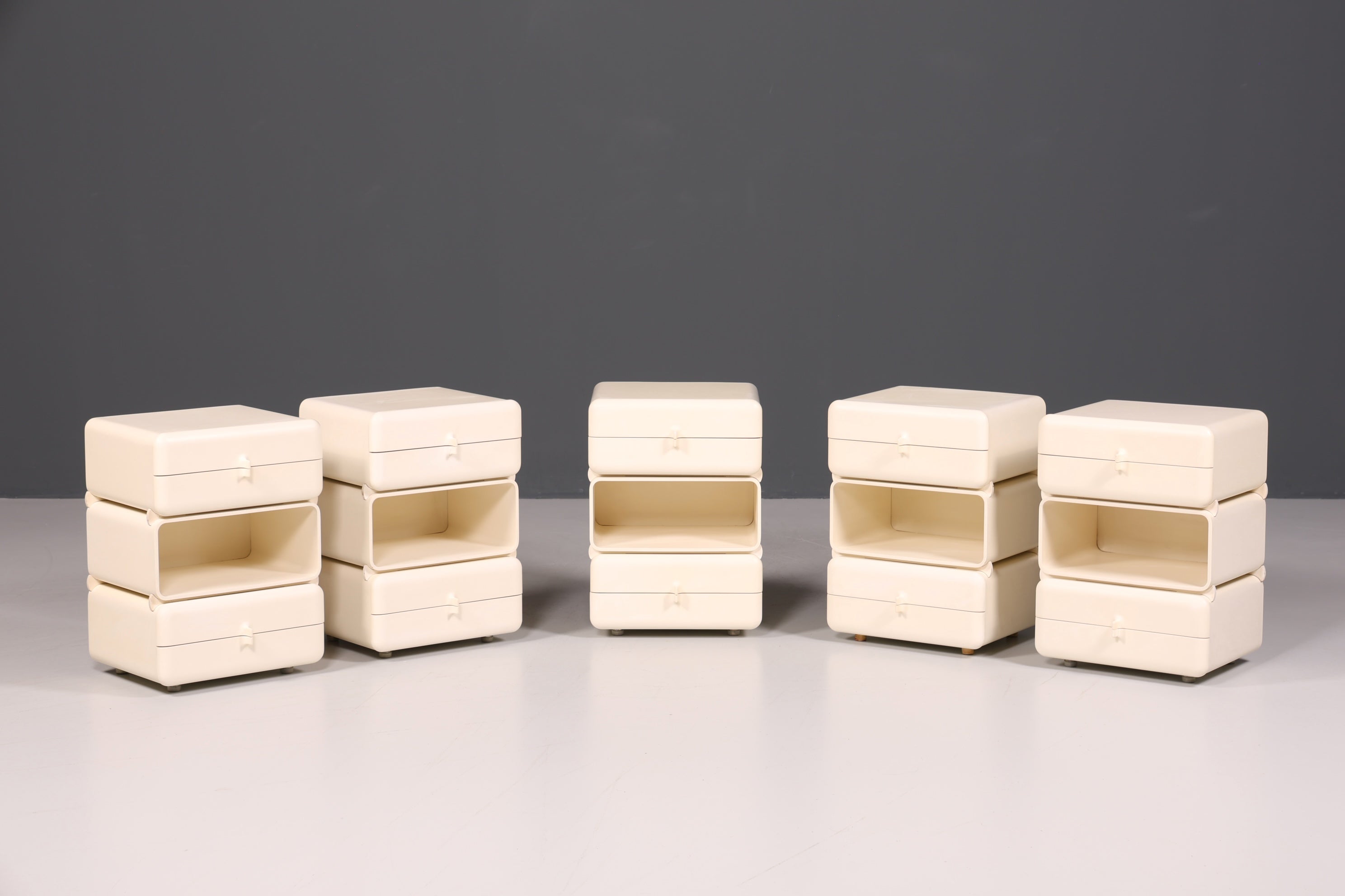 Seltene Mid Century Kommode Space Age Module Nachttisch Design Frankreich Vintage Schubladenkommode 5 von 5