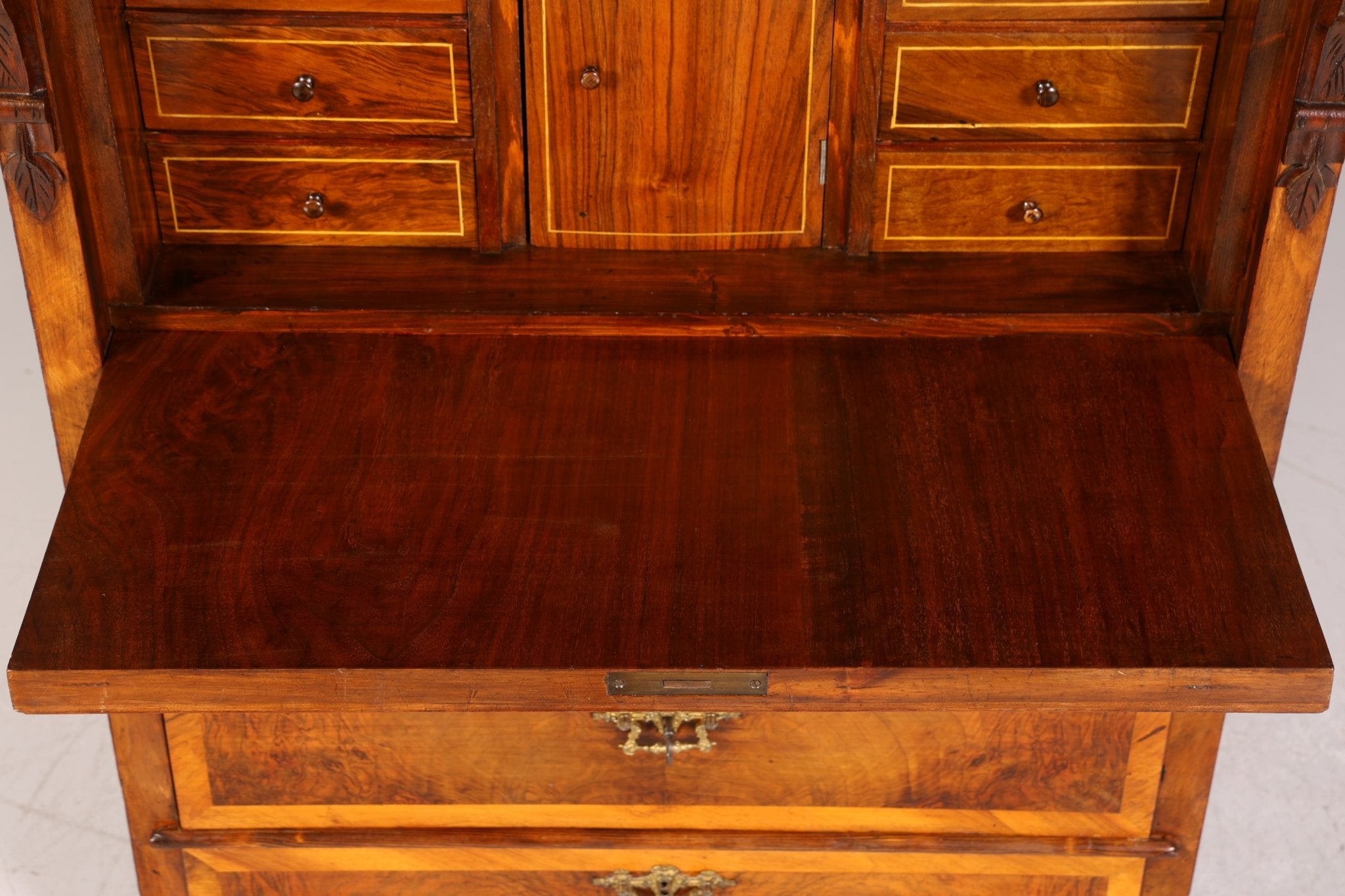 Stilvoller Gründerzeit Sekretär Vertiko Highboard Louis Philippe Kommode um 1880