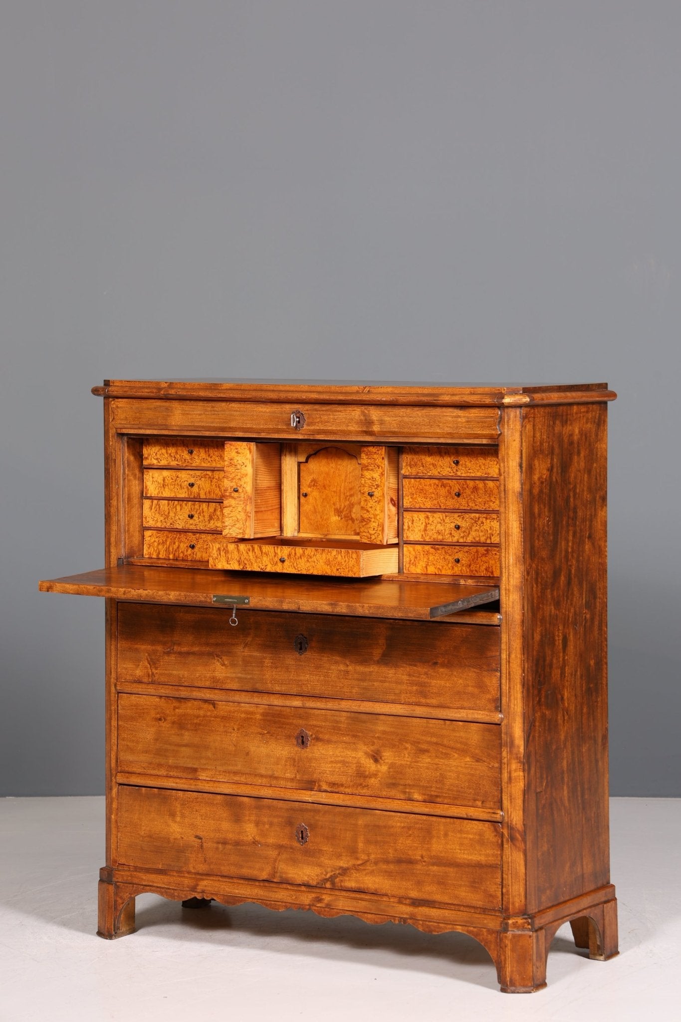 Stilvoller Louis Philippe Sekretär Vertiko Gründerzeit Kommode um 1880 Schreibkommode