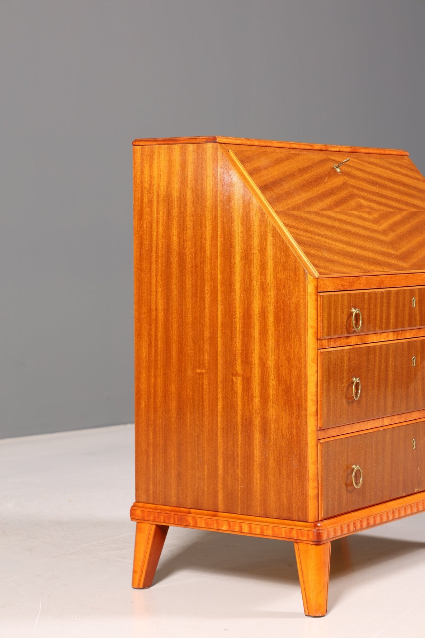 Stilvoller Mid Century Sekretär Vintage Büro Schrank Retro Kommode Office Secretary 60s