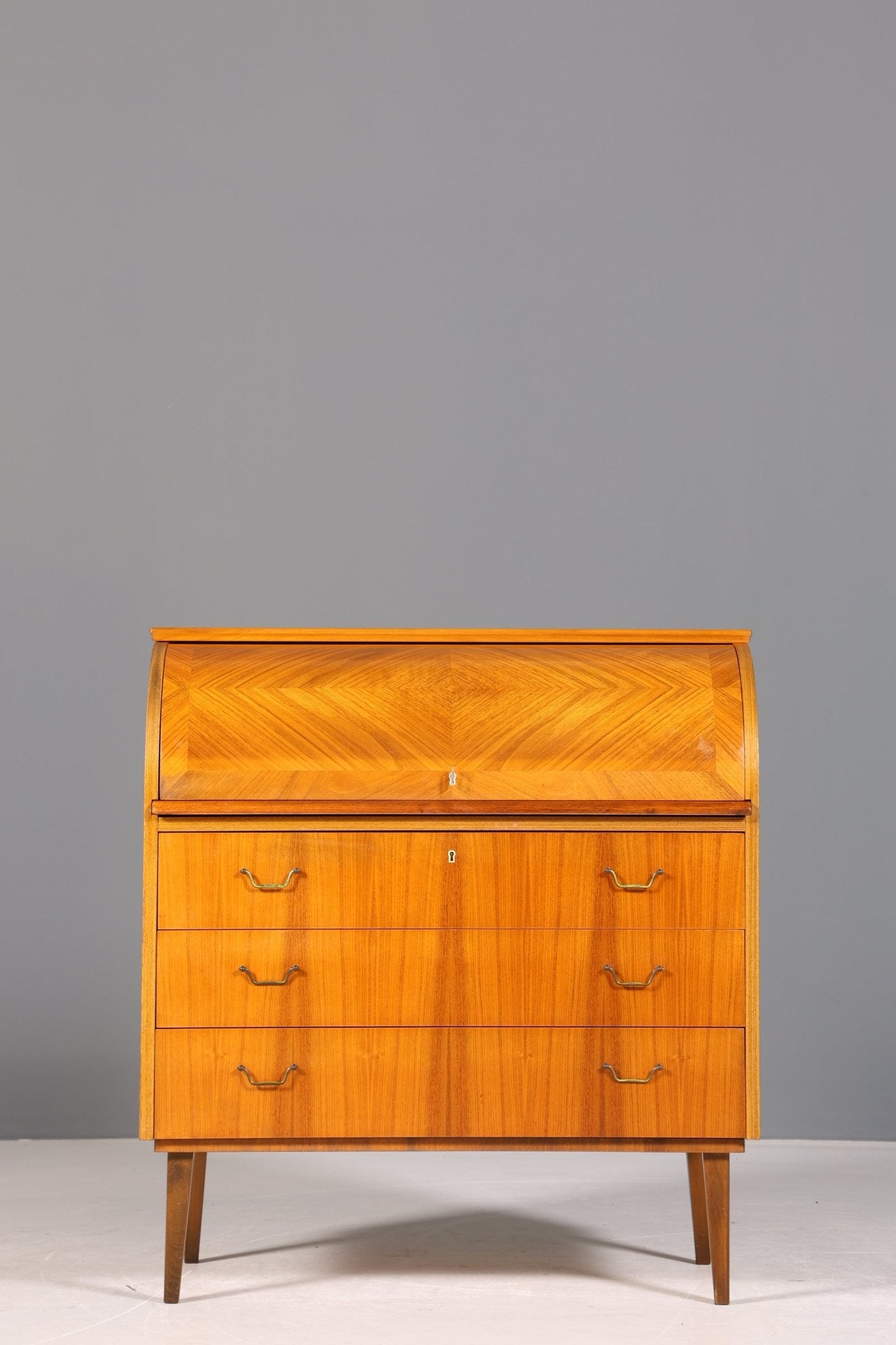 Wunderschöner Mid Century Rollladen Sekretär Danish Design Büro Schrank Büro Kommode