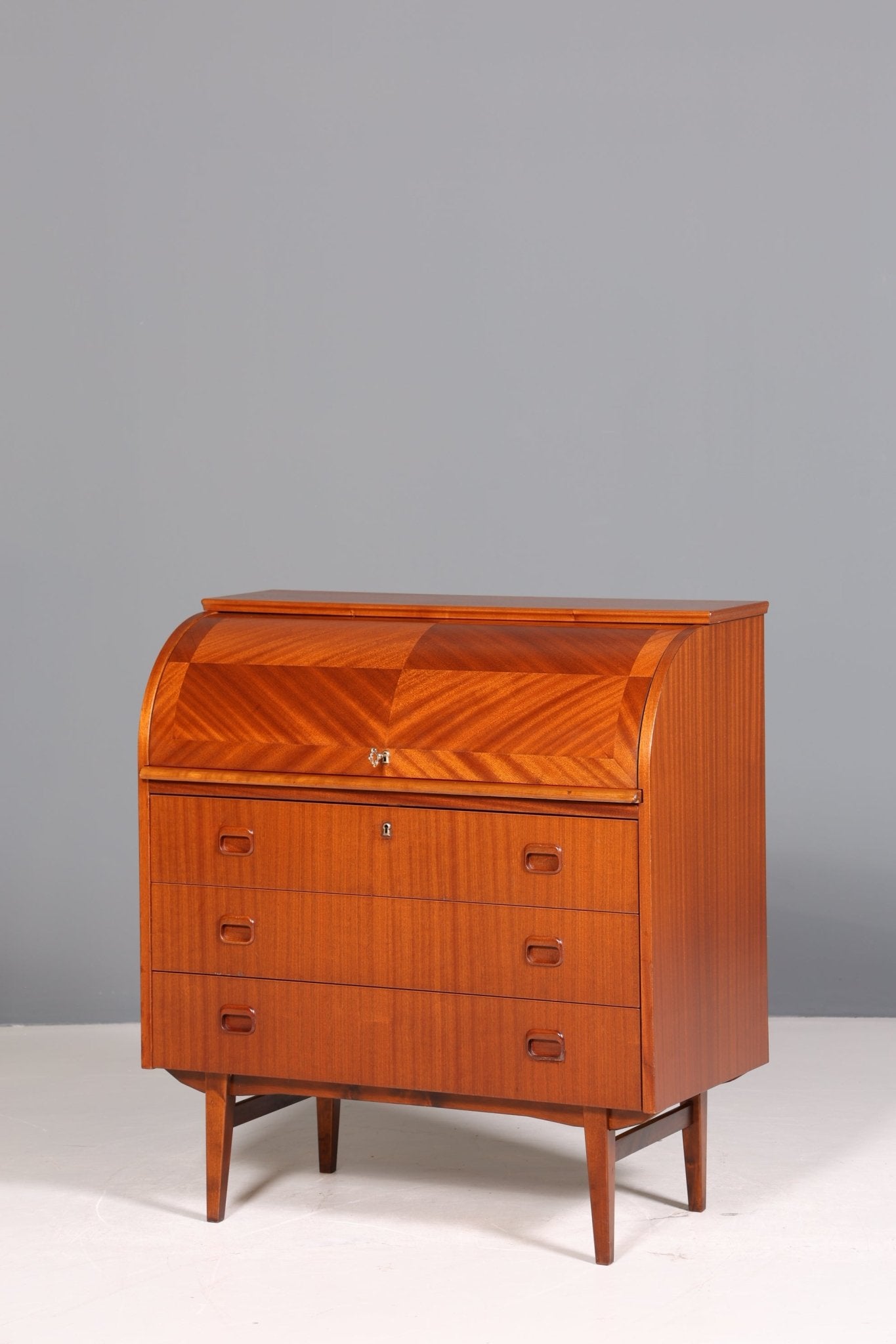 Wunderschöner Mid Century Rollladen Sekretär Danish Design Schreibtisch echt Holz Schrank