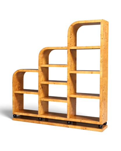 Edles Art Deco Design XXL Bücherregal Birke Luxus Möbel Schrank Kult Regal