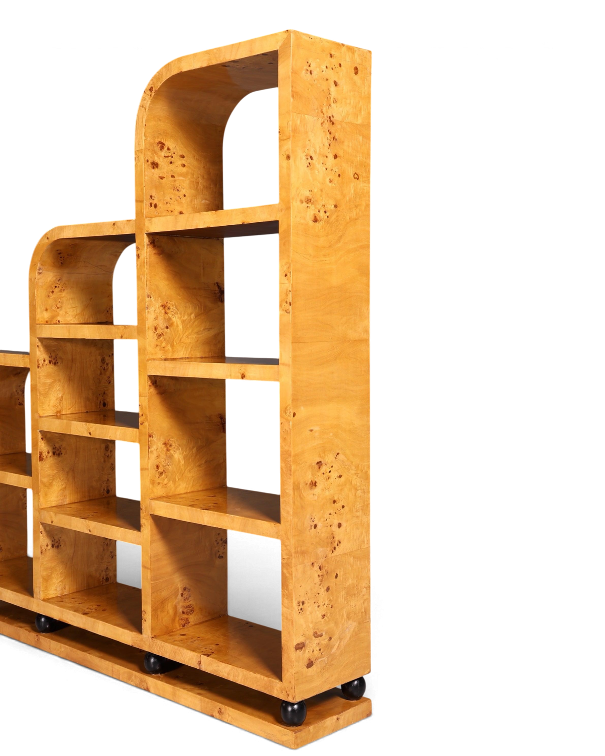 Edles Art Deco Design XXL Bücherregal Birke Luxus Möbel Schrank Kult Regal