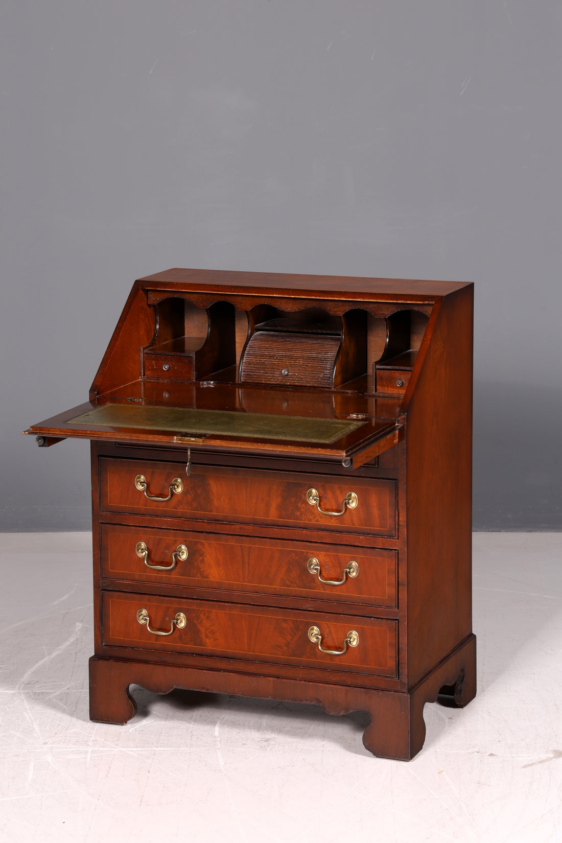 Beautiful English Secretary Writing Dresser Mahogany Real Wood Desk Dresser 60s UK Vintage
