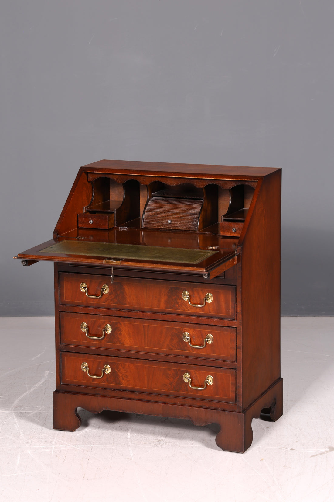 Beautiful English Secretary Writing Dresser Mahogany Real Wood Desk Dresser 60s UK Vintage