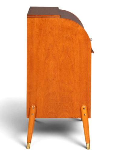 Prachtige mid-century rolluiksecretaire, schrijfcommode, kantoorkast, vintage jaren 60, hout