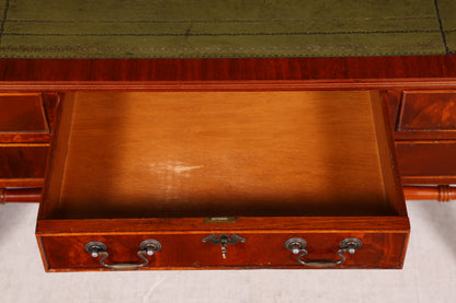 Wunderschöner Englischer Schreibtisch Regency Klappschreibtisch Echt Lederauflage Mahagoni Sofatisch Antik Stil Bürotisch