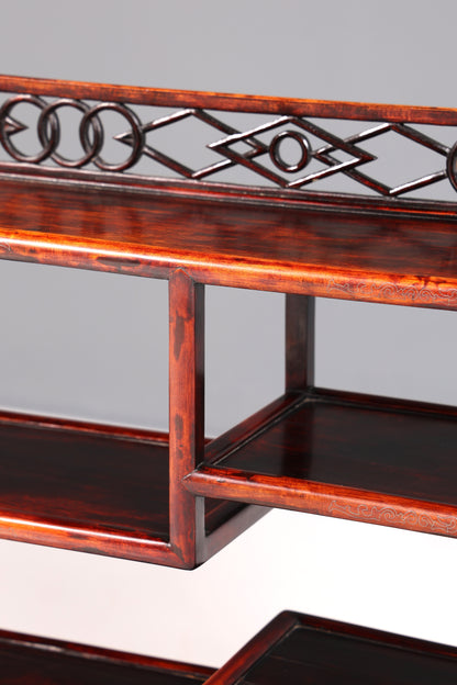 Beautifully ornate Chinese shelf, Chinese bookshelf, tiered stand, Asian bookcase