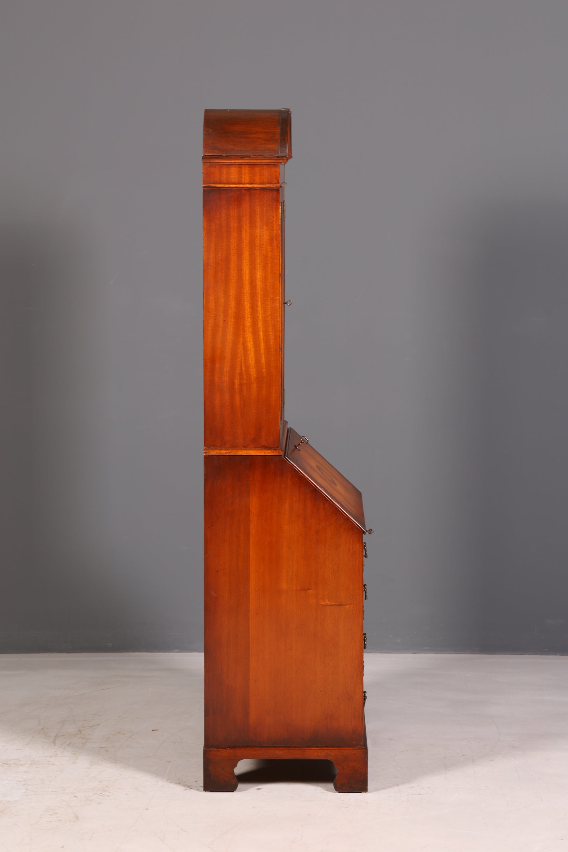 Prachtige Engelse secretaire met opzetkast, secretaire, boekenkast, vitrine, mahonie, antiek, kantoorschrijftafel, VK