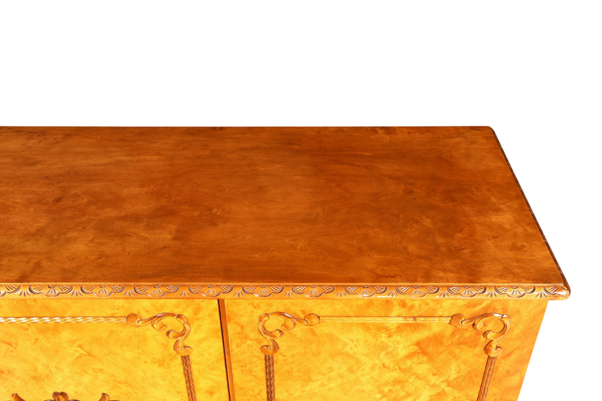 Edler Chippendale Schrank Barock Stil Vertiko Highboard Antik 50s 60s Kommode Aktenschrank Wäscheschrank