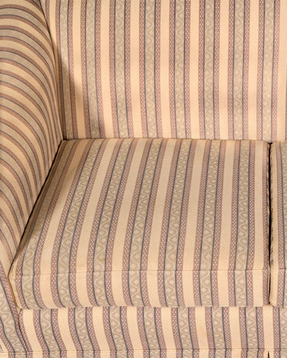 Hauptstadt Möblerei Drexel Heritage 2-Sitzer Sofa mit klassischem beigem Streifenmuster und hochwertiger Polsterung