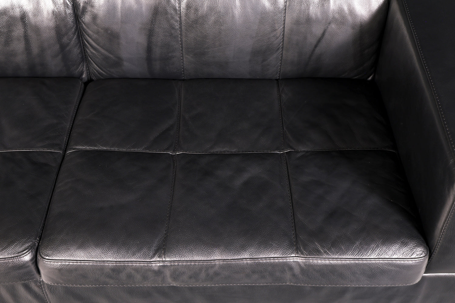 Edles MaxDivani Echtleder Sofa 3-Sitzer Designer Couch Italienisch Ledersofa Schwarz