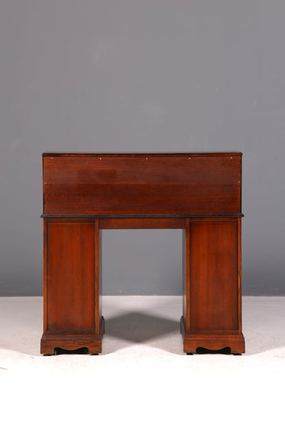 Wunderschöner Englischer Rollladen Schreibtisch Rolltop Desk Sekretär Antik echt Lederauflage Bürotisch Vintage