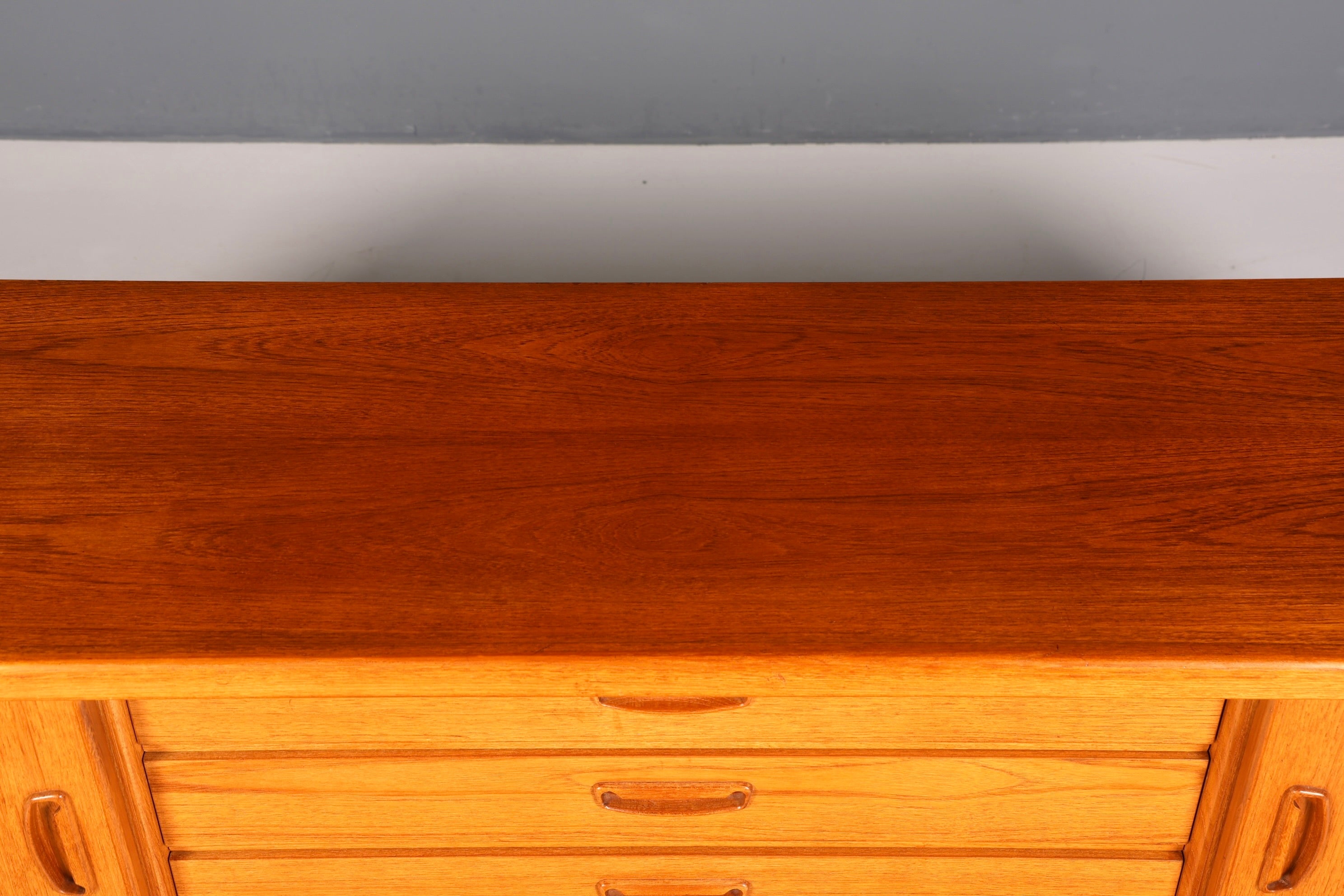 F960 Finish cm Schlichtes Mid Century Sideboard Vintage TV Kommode 60s Schrank Longboard Retro Lowboard