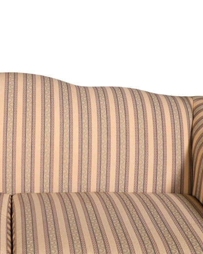 Hauptstadt Möblerei Drexel Heritage 3-Sitzer Sofa mit klassischem beigem Streifenmuster und hochwertigem Stoffbezug