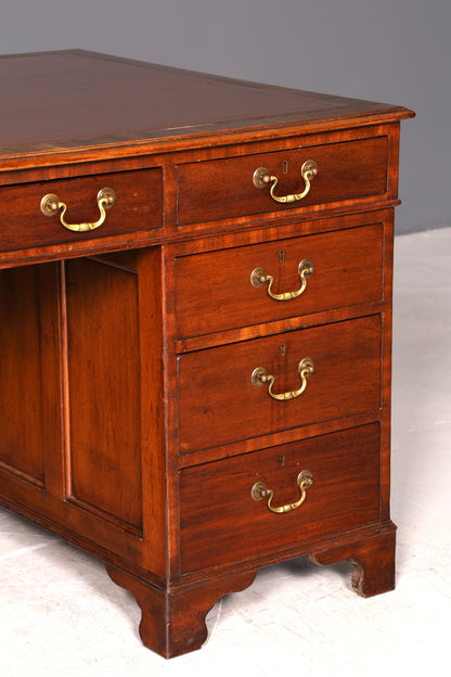 Wunderschöner Englischer Schreibtisch echt Lederauflage Bürotisch Antik Stil Office Desk