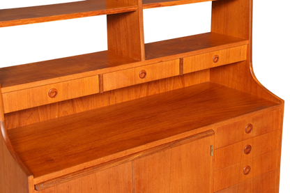 Hauptstadt Möblerei masif ahşap vintage İskandinav tarzı mid-century kitaplık ve çekmeceli highboard