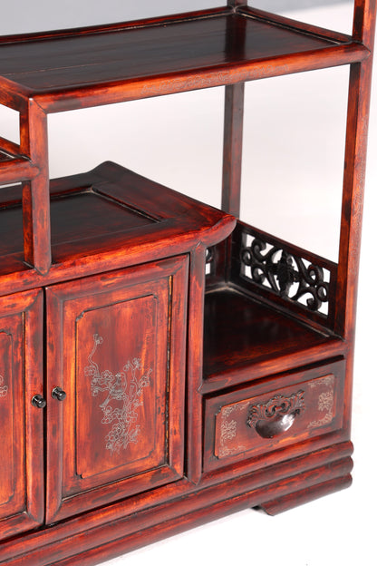 Beautifully ornate Chinese shelf, Chinese bookshelf, tiered stand, Asian bookcase